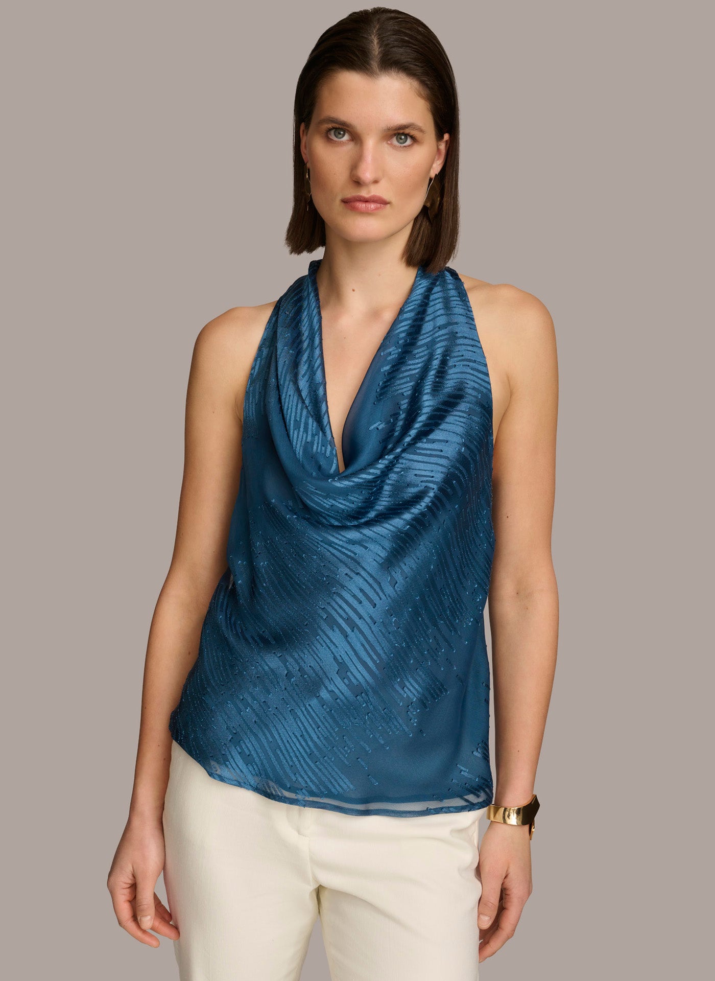 (image for) INGENIOUS BURNOUT COWL NECK TOP